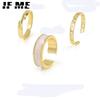 IF ME корейский стиль модные золотые геометрические круглые кольца для женщин открытые кольца на палец аксессуары витой регулируемый комплект колец ювелирные изделия