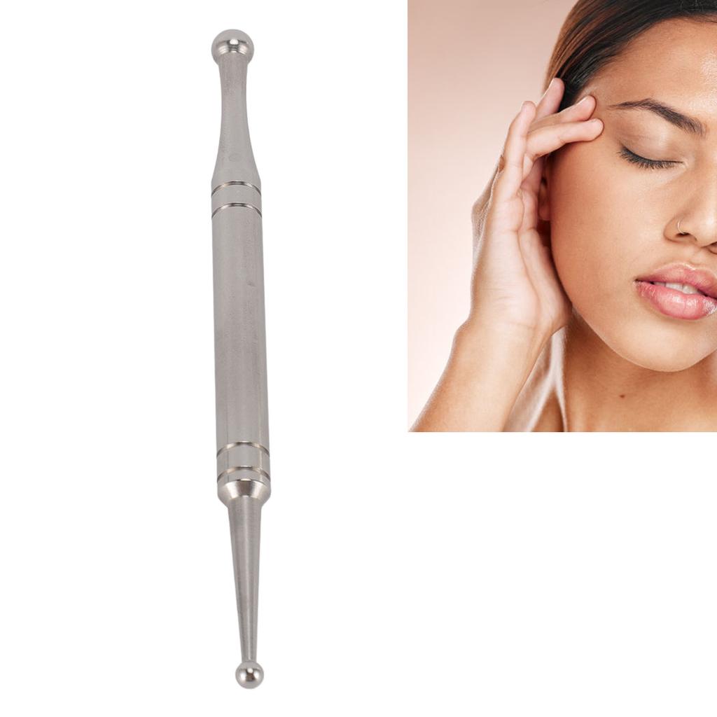 Foot Acupressure Massage Pen Stainless Steel Manual Reflexology Acupressure Pen for Face Hand Body