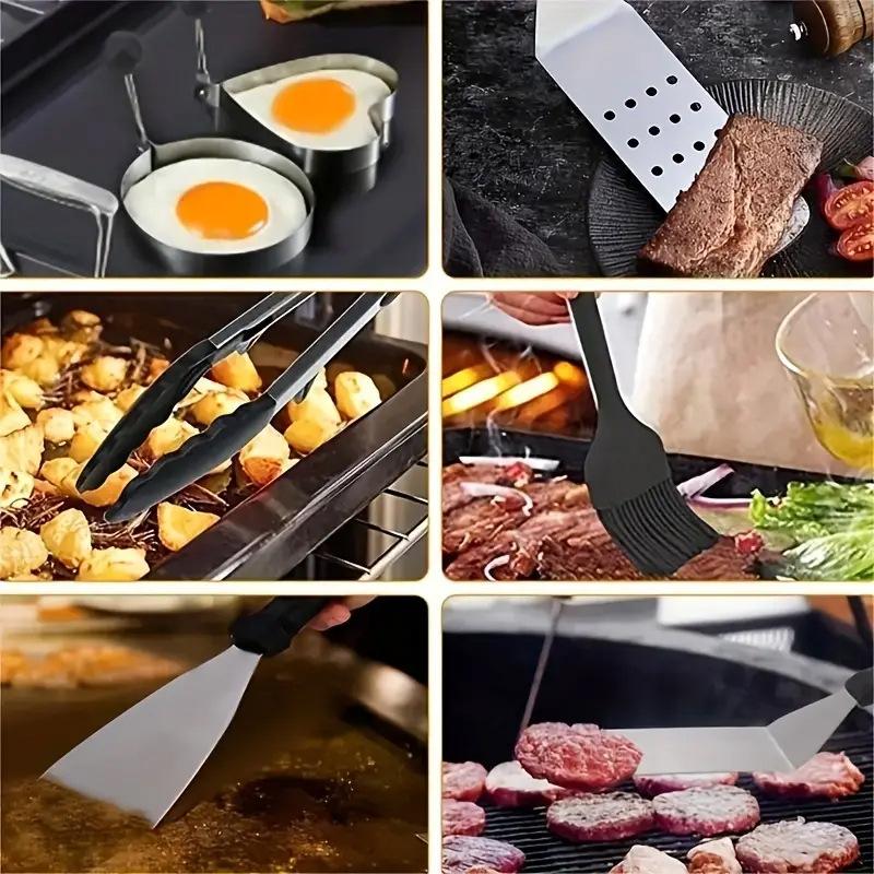 15 шт. Аксессуары для гриля для барбекю Инструменты для барбекю из нержавеющей стали Набор инструментов для гриля для кемпинга Набор принадлежностей для гриля Идеальные подарки для гриля для мужчин и женщин