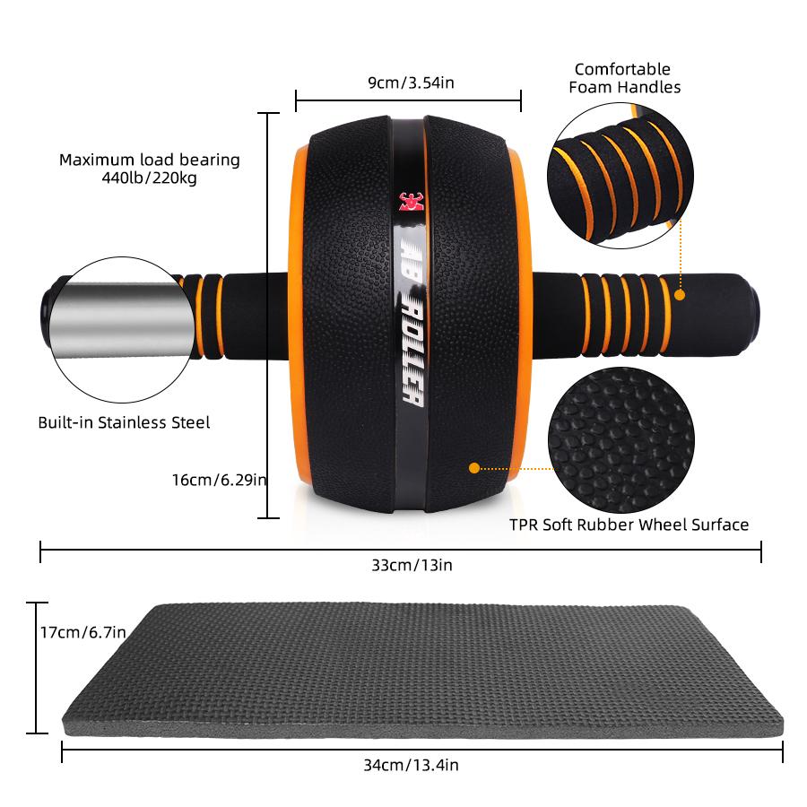 Ab Roller Workout Fitness Exercise Abdominal Wheelaa Roller Elastic Strength for Arm Waist Leg Training Roll Out Muscle Equipment