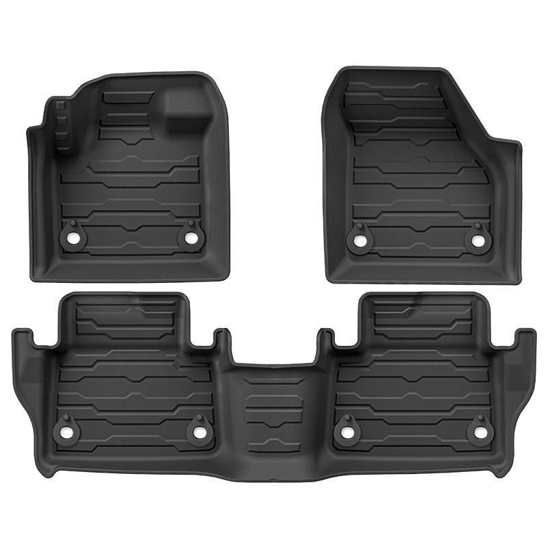 Экологичные ТПЭ коврики в салон автомобиля с ковриком в багажник и накладками на спинки сидений для Land Rover Discovery Sport 2018-2025.