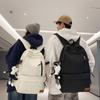Male Solid Color Backpack Female Large Capacity Student Schoolbag