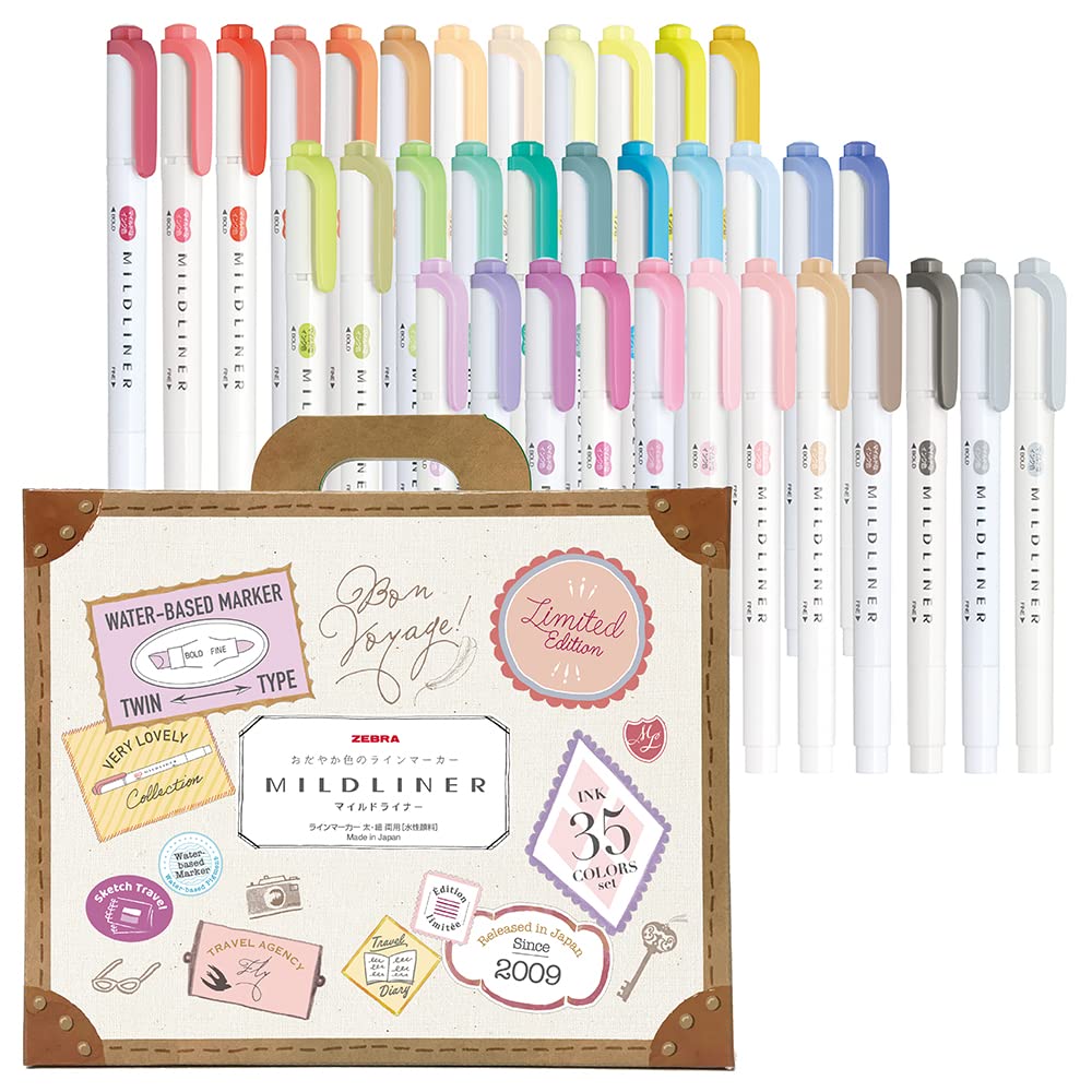 Zebra Highlighter Mildliner 35 Color Set Gift Box WKT7-35C
