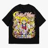 Японская футболка Sailor Moon большого размера, мужская хлопковая футболка, лето, новинка, ретро, мужская и женская уличная одежда