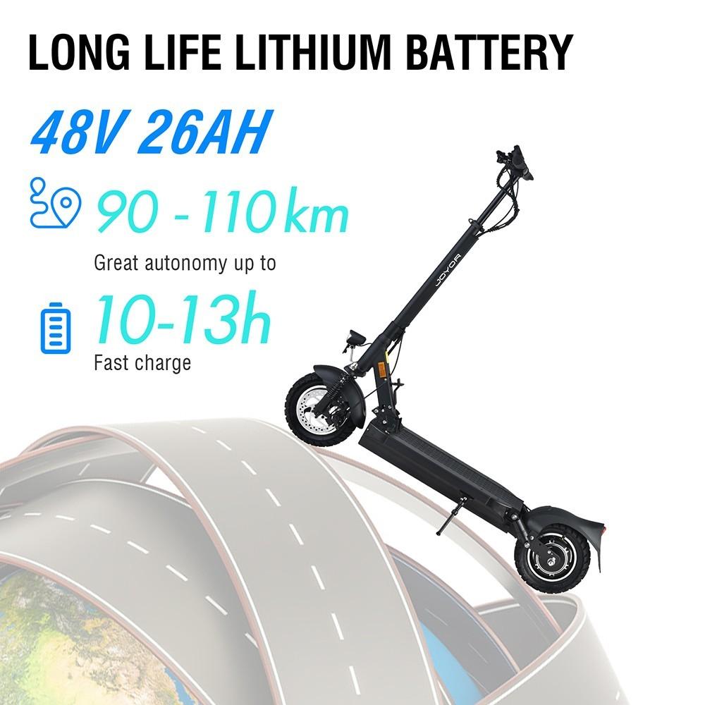 JOYOR Y8S Electric Scooter 10 Inch Wheel 26Ah Battery Up To 82km Mileage 500W Motor 40km/h Max Speed 120kg Load