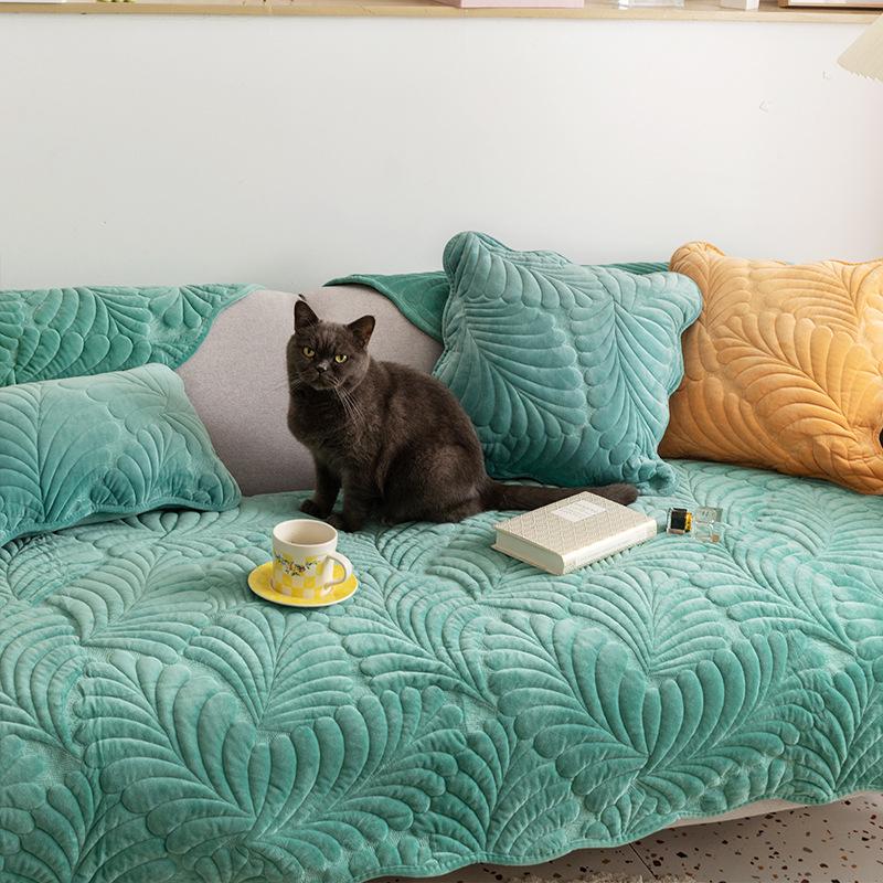 Подушка для дивана из фланели, простая подушка для сиденья, осенне-зимний плюшевый чехол для лица, тканевый чехол для дивана, подушка