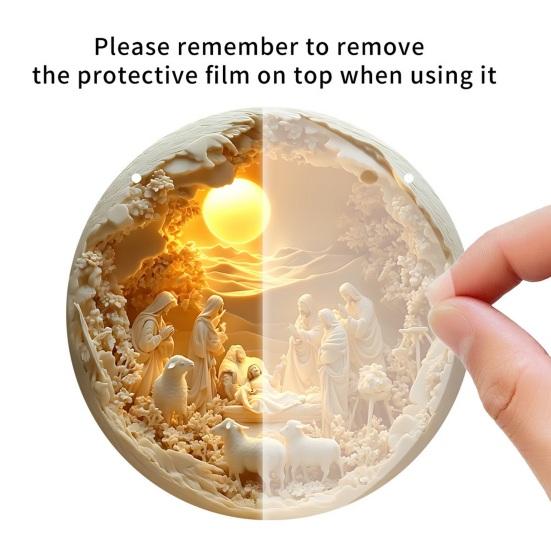 Акриловый наружный кулон Рождественский вертеп Украшение Рождественская елка Подвесной кулон Памятный подарок Рождение Иисуса