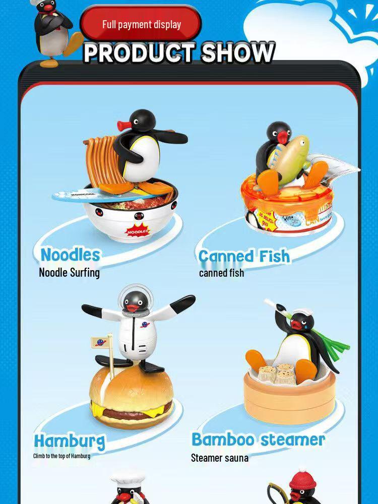 Pingu Fun Scene: DIY Cute Penguin Surfing Blind Box Series