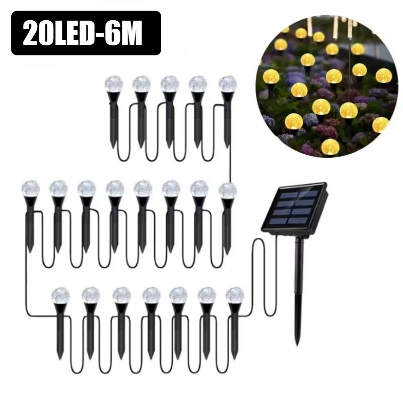 Солнечный пузырьковый газонный светильник 30 светодиодных дорожек, уличные водонепроницаемые ландшафтные светильники для сада, патио, лужайки, вечеринки