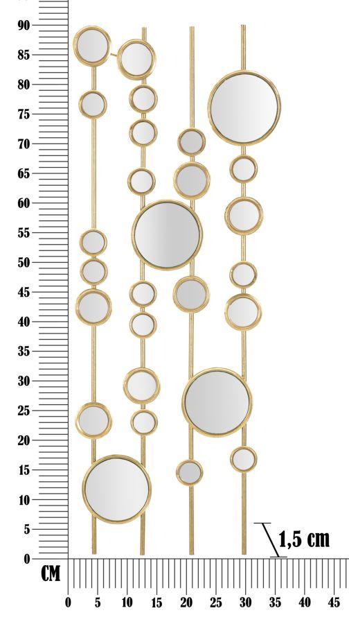 Wall Panel Small Mirros Cm 35,5X1,5X90