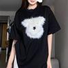 3D плюшевая собака женская футболка свободные короткие рукава женские летние топы однотонные повседневные женские футболки с круглым вырезом