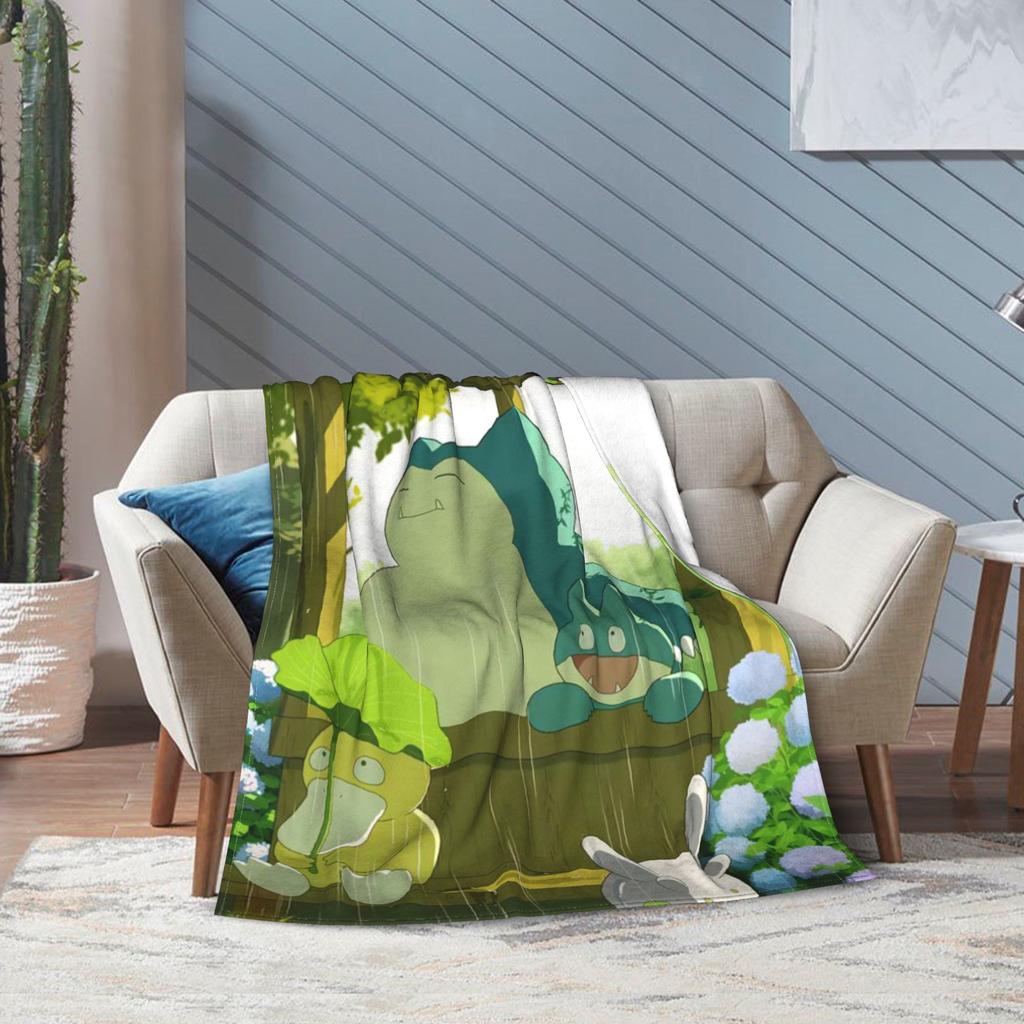 Snorlax monster Throw Blanket for Couch  Soft Fuzzy Plush Blanket 50x60 Inches Multi-size Bedspread for All Seasons