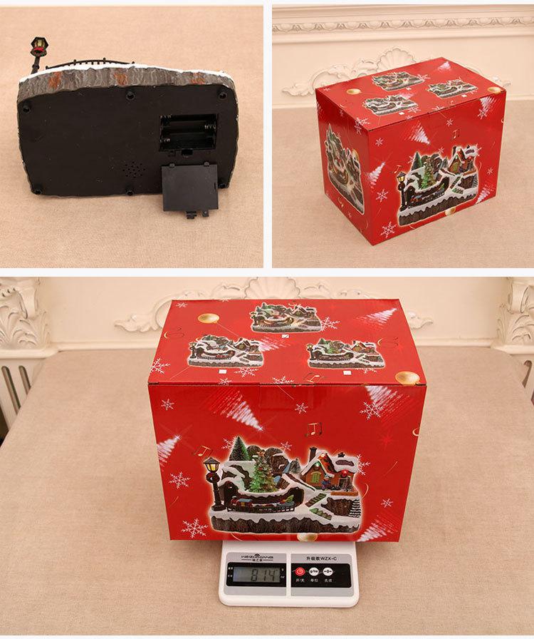 Вращающаяся светящаяся музыкальная рождественская полирезиновая фигурка, сценический декор для отелей и ресторанов