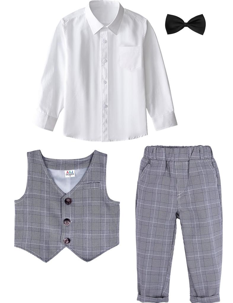 Костюм формальной одежды TickElf, Детский наряд, Идеально подходит для поступления в детский сад, Первого визита и посещения храма, Комплект для мальчиков/детей, Комплект в западном стиле,