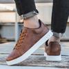 Новые мужские кожаные повседневные туфли 2024 Весна Удобные универсальные кроссовки Лоферы Модные британские кожаные туфли на плоской подошве Обувь для досок