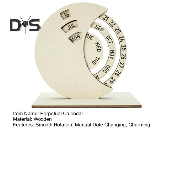 Деревянный вращающийся круглый вечный календарь ручной вращающийся дисковый календарь декор стола для домашнего офиса школы