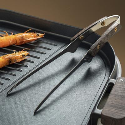 Щипцы для барбекю и пикника 24 см/9,4 дюйма из нержавеющей стали 304, зажим для гриля и барбекю с теплоизоляцией и деревянной ручкой, щипцы для готовки