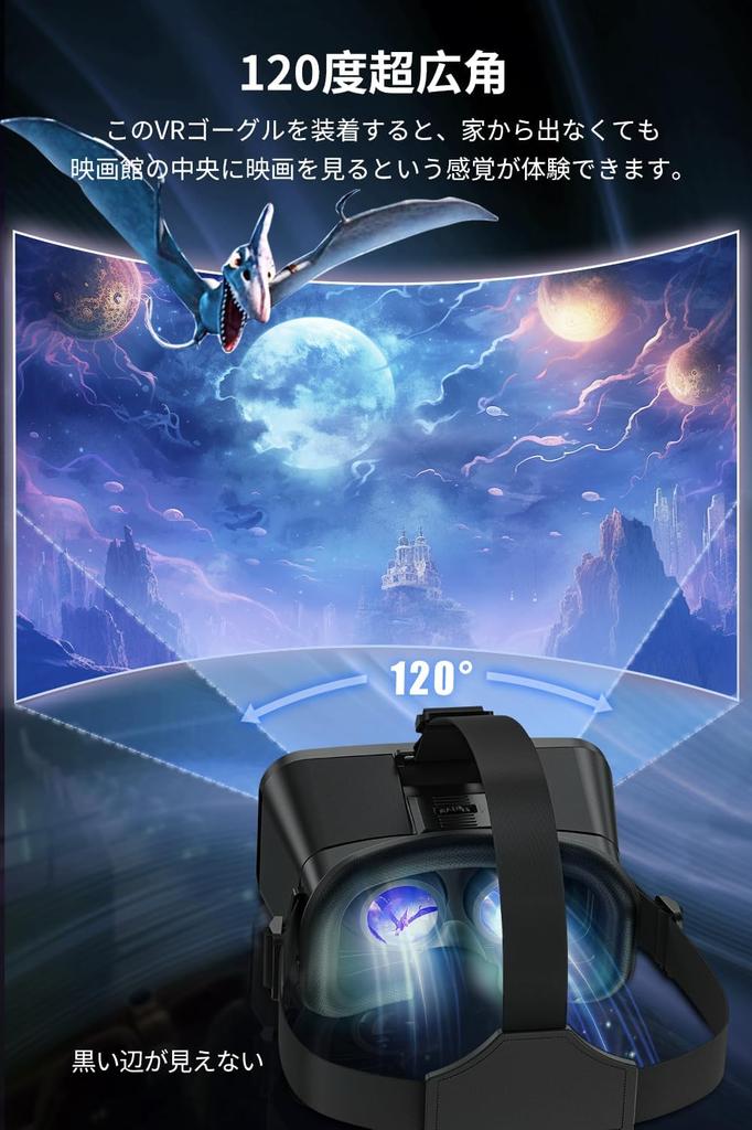 binoa VR Goggles for Viewing Angle Cover Protection Light Leak 3D 1080P Aspherical Glasses Blue Light Adjustable Focal Length Interpupillary Good Heat