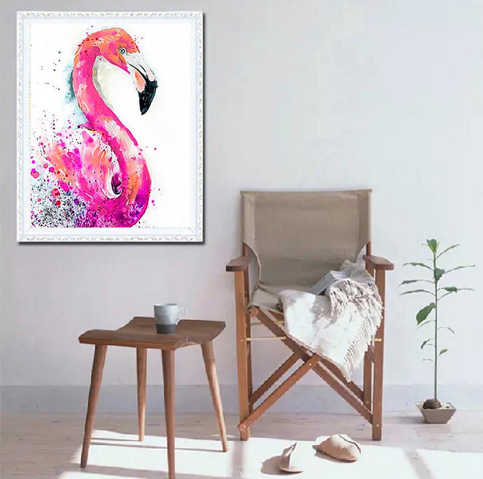Diamond Pink Embroidery 5d Diy Flamingo Diamond Painting Cross Stitch Full Round Rhinestone Decor