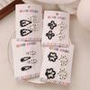 4pcs/set Cute Hairpin Black White Dot Barrettes Headwear Hair Clips for Girls