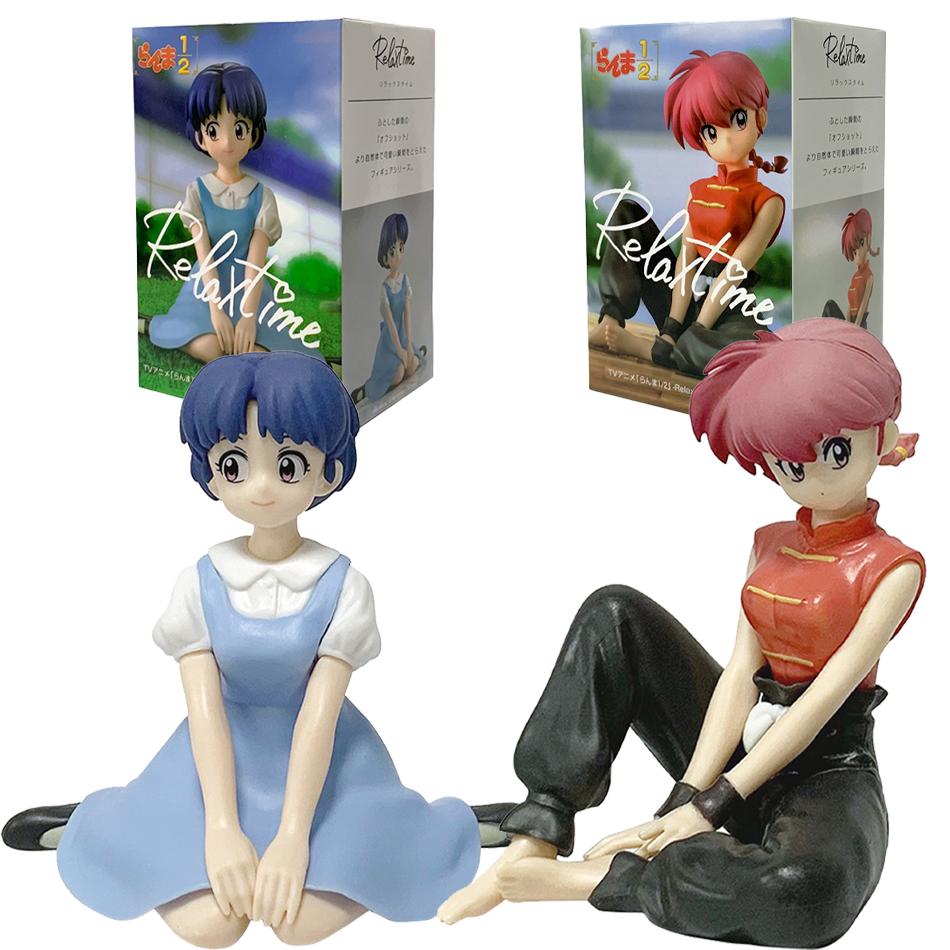 В наличии 10 см Ranma 1/2 Тэндо Аканэ Ранма ПВХ Аниме Фигурка Периферия Каваи Сидячие Игрушки Настольные Украшения для Автомобиля Модель Подарки