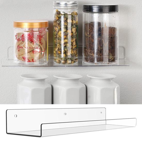 Акриловая плавающая полка, толстая, прочная, для офиса, гостиной, спальни, ванной, кухни, настенная полка для хранения, органайзер для дисплея