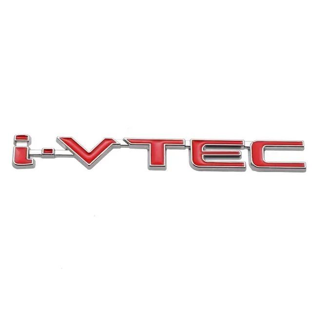 COZ1 3D Metal Car Letters Trunk Emblem Badge Decal I VTEC Sticker For Honda City Civic Accord Jazz CRV IVTEC I-VTEC Logo Accessories
