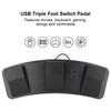 USB Triple Footswitch PC Triple Footswitch Programmable Computer Computer Keyboard Multifunction Ergonomic Triple USB Footswitch Pedal for Video Game