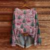Women's Christmas Print Lightweight Sweater Casual Long Sleeve Knitted Pullover
