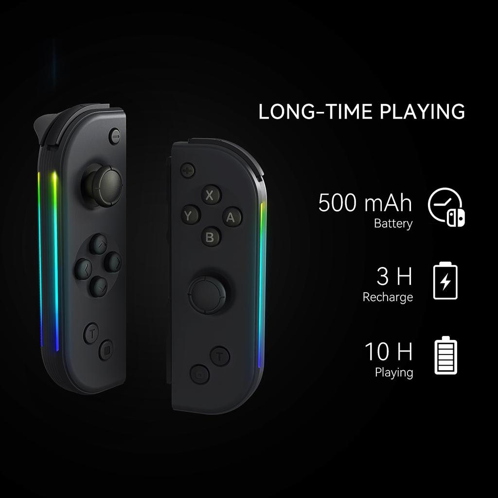 Контроллер переключателя Joy Pad с боковой люминесценцией Joy Cons L/R, совместимый с переключателем Joycon с пробуждением/снимком экрана