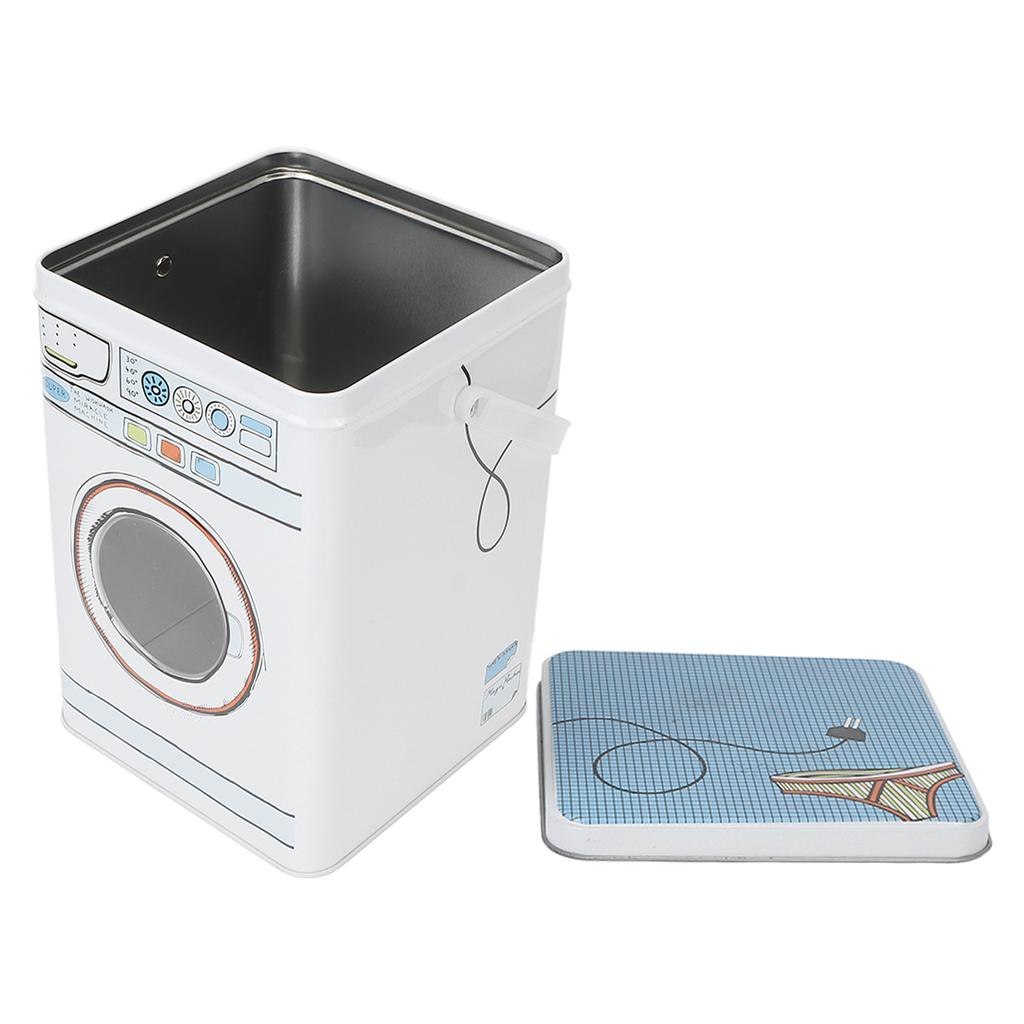 Металлическая коробка для стирального порошка большой вместимости, металлическая емкость-контейнер для хранения таблеток для стирки, синяя