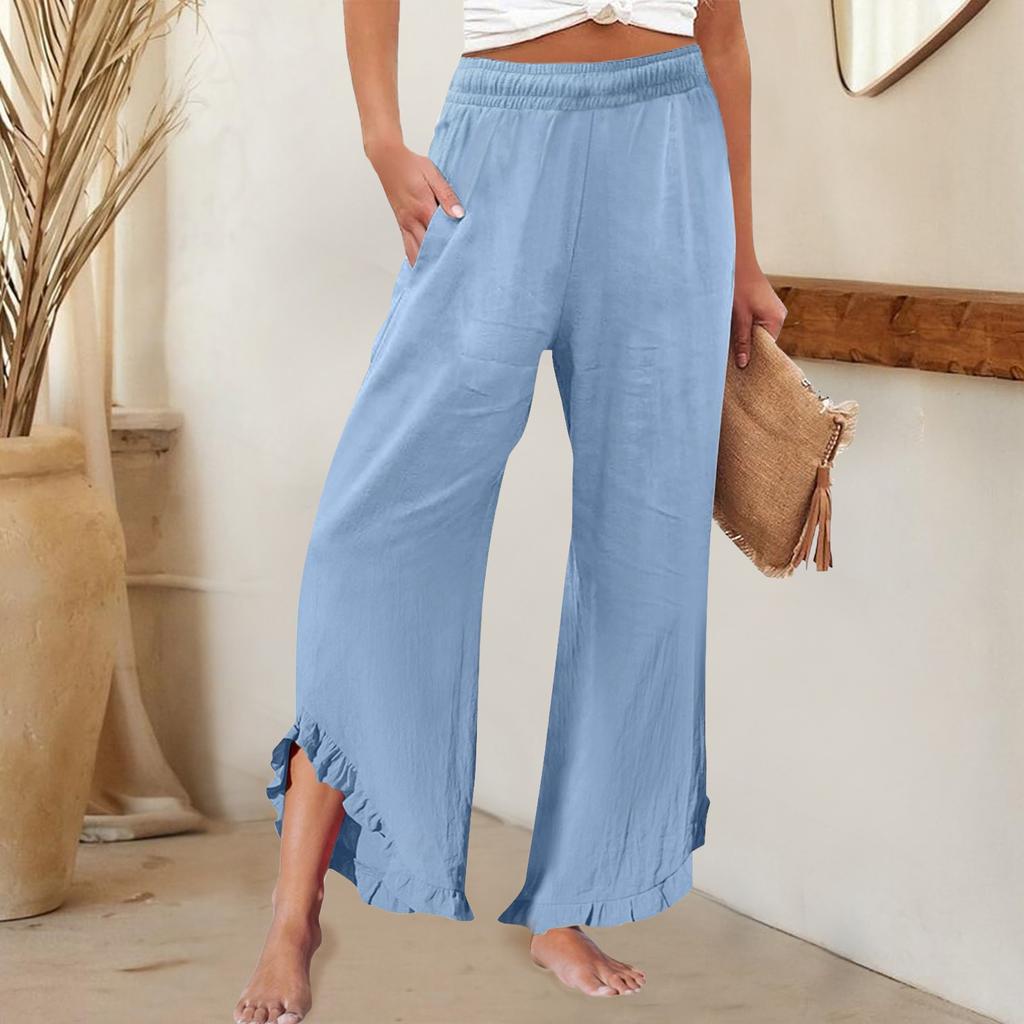 Женские брюки с карманами, деловые, повседневные, легкие, свободные брюки