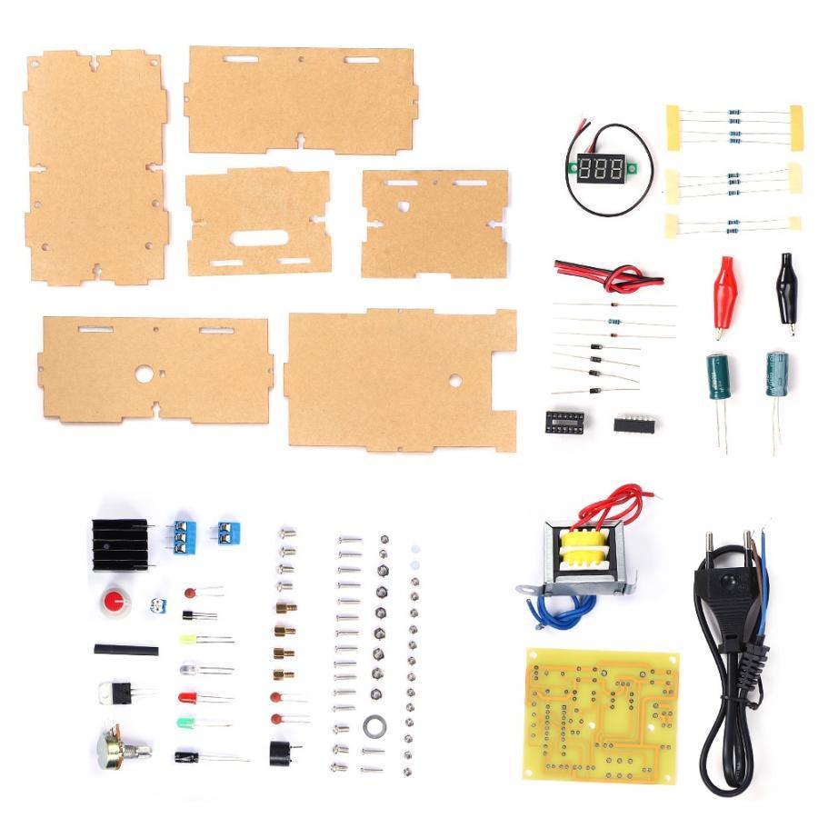 DIY Kit LM317 Регулируемое регулируемое напряжение переменного тока от 220 В до 1,25 В-12 В, понижающий модуль питания, печатная плата, электронные наборы, вилка европейского стандарта