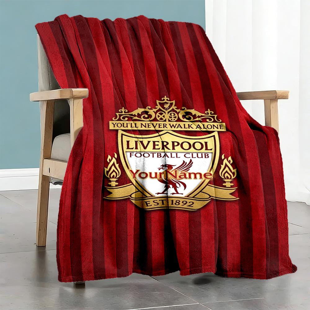 Liverpool Personalized Name Blanket Gift Customizable Blanket Warmthful Decor Great for Office Chair Seaside Couch Livingroom for All Occasions
