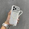 Роскошный прозрачный противоударный чехол для телефона с ремешком для Iphone 17 16 15 14 13 Pro Max Магнитная беспроводная зарядка Защитная крышка