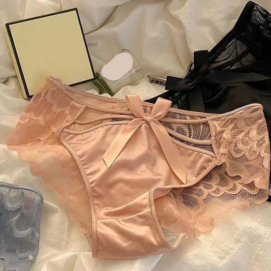 Women's Sexy Lace Lace Low Rise Hipster Underwear Soft Floral Panties Seamless Sheer Mesh