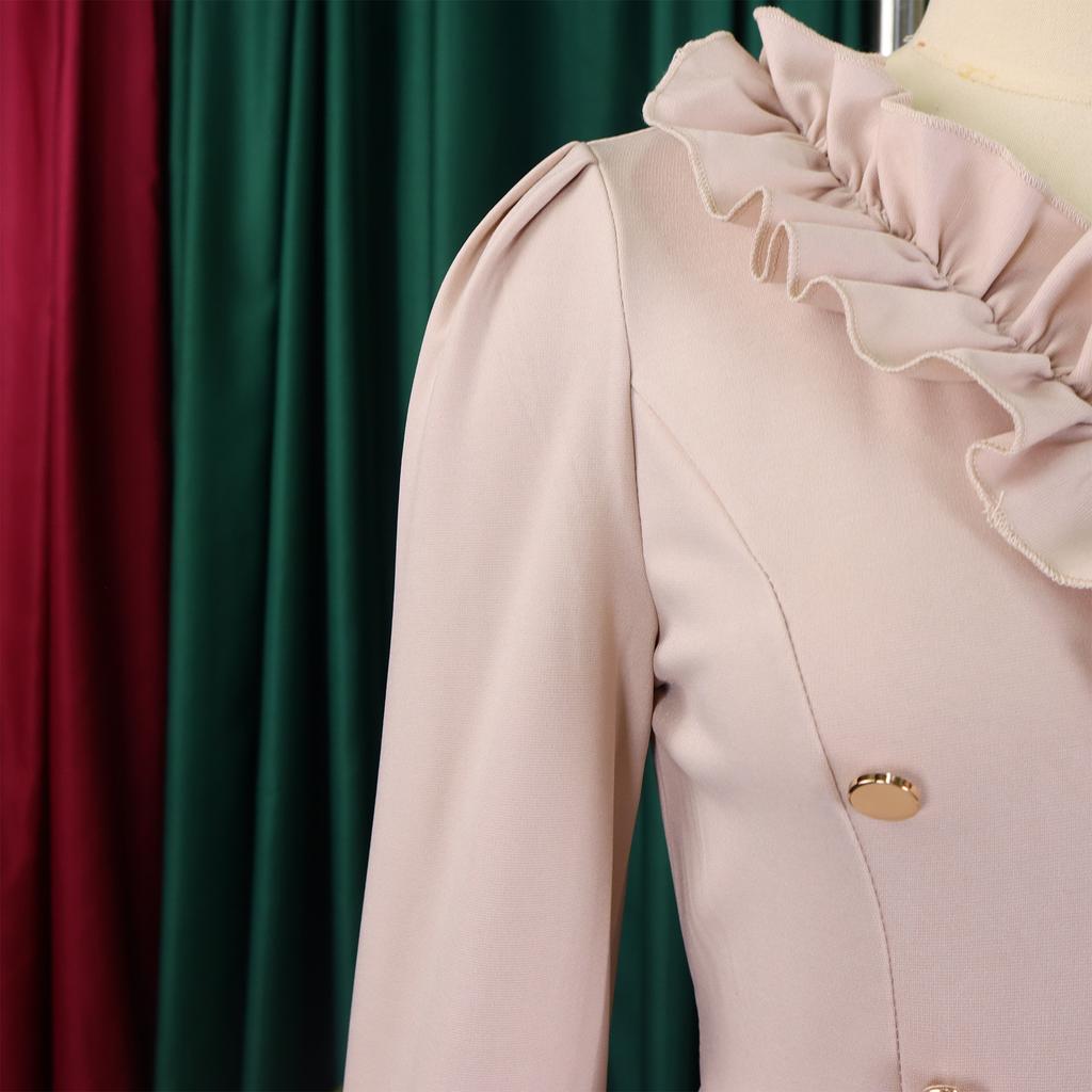 YYFS Women's Fashion Spring Fall Solid Color Print 3/4 Sleeves V-Neck High Waist Casual Dresses