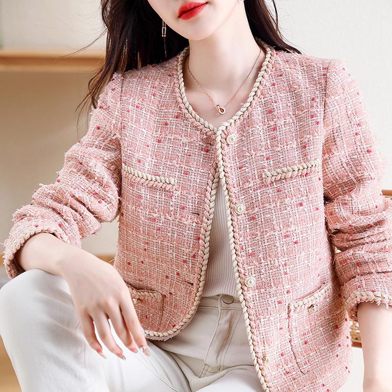 Маленькое пальто в стиле Fragrance для женщин, короткое, осеннее, новое, небольшое, шерстяное, пушистое, в стиле French Pink Top