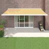 VidaXL Retractable Awning Yellow and White 5x3 M Fabric and Aluminum, Awning, Patio Awning, Window Awning, Blinds, Awning 3154585