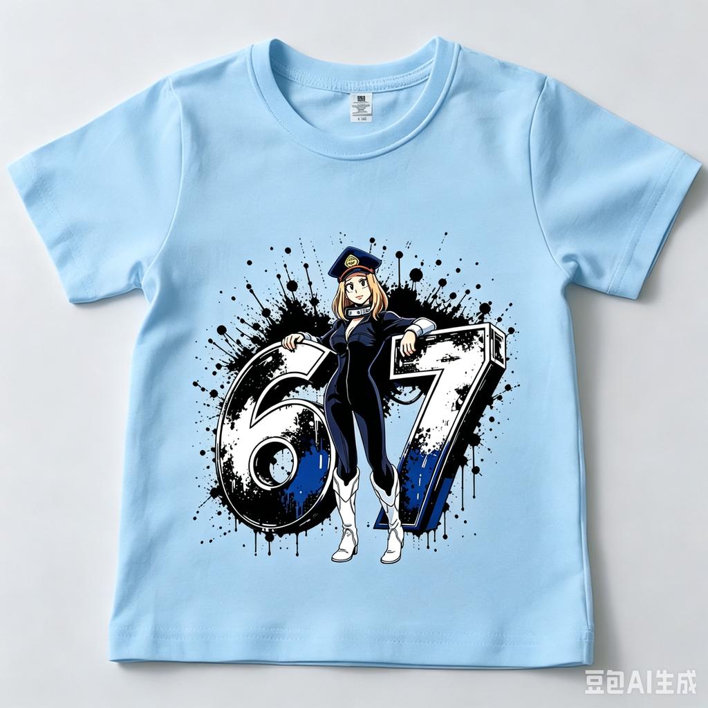 My Hero Academia Camie Utsushimi Print Cotton T Shirt for Girls Casual Summer Top Kids Clothes