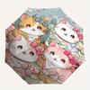 1pc Cartoon Cute Four Kittens Pattern Automatic Cartoon Umbrella is Fashionable and Good-Looking, a Portable 3-Fold Umbrella, Suitable for T