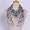 Sweet Pretty Elegant Hollow Tassel Lace Rose Floral Knit Triangle Mantilla Scarf Women Ladies Shawl Wrap Scarves