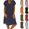 Женские хлопковые и льняные платья, летние с коротким рукавом, удобные дорожные пляжные платья, модная одежда для весеннего отпуска