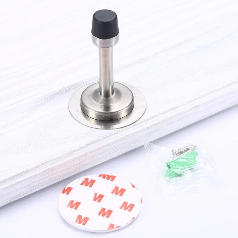 Дверные упоры из нержавеющей стали ZEXEF, настенный дверной упор, резиновый держатель, напольный крепеж с винтами, фурнитура для дома и спальни