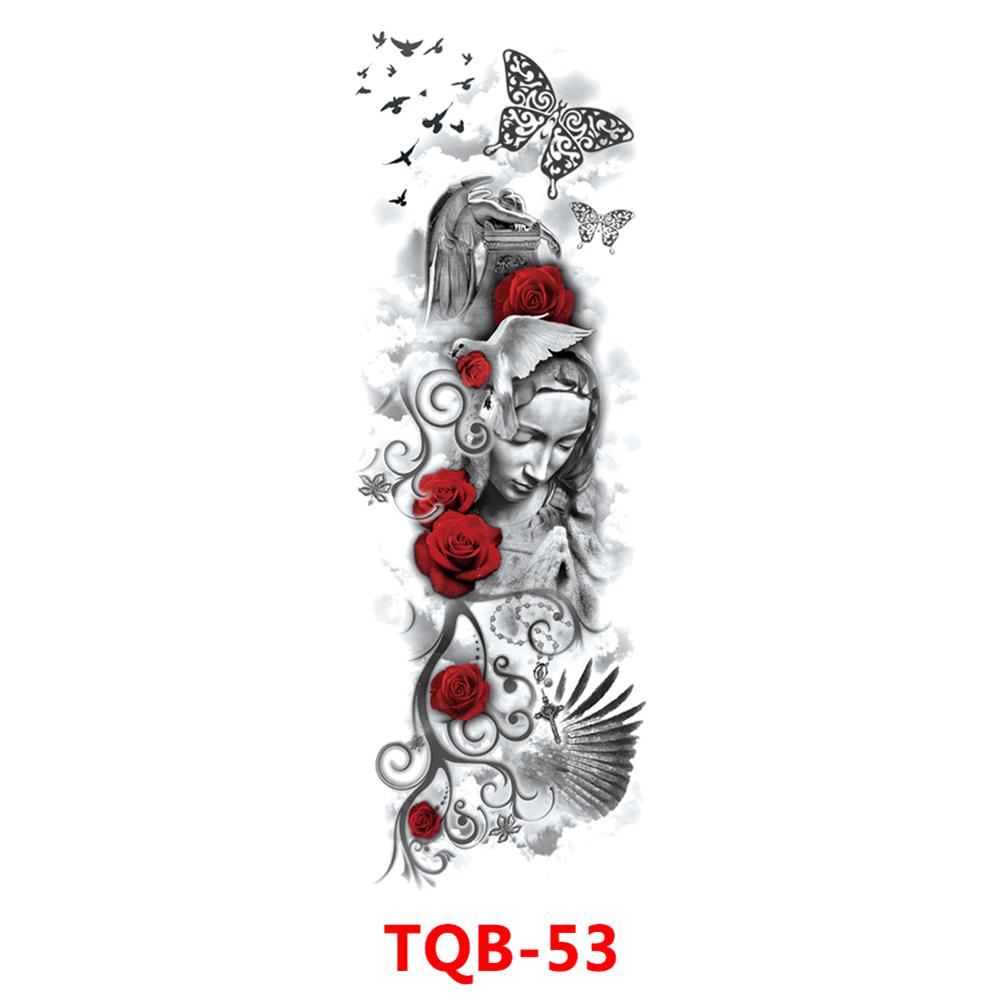 Татуировки с большим рукавом, львиной короной, скелетом, розой, водонепроницаемая временная татуировка, наклейка, дикий волк, тигр, мужская и женская тотемная тату