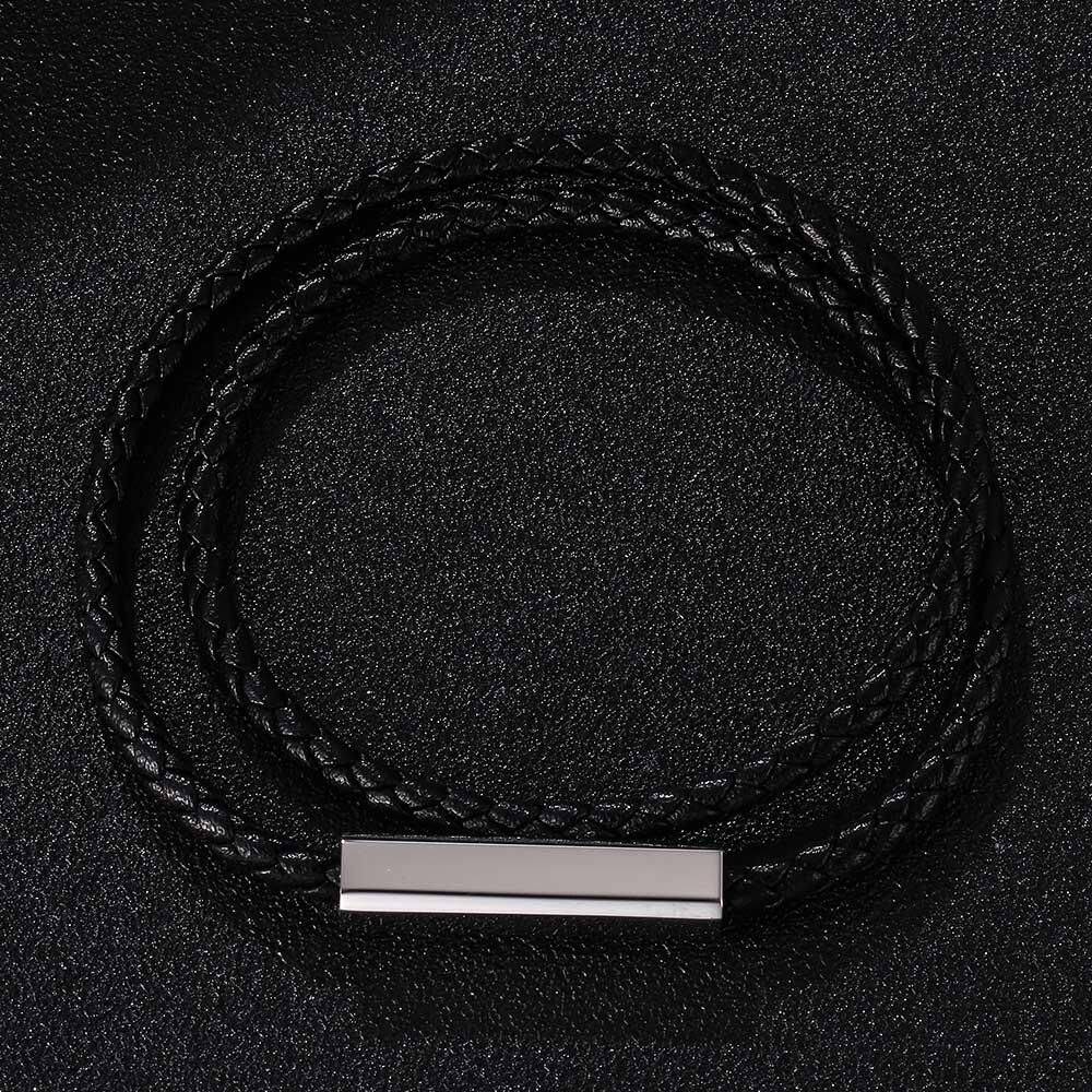 Модные черные кожаные браслеты мужские многослойные плетеные веревочные браслеты для мужчин женские браслеты ювелирные изделия