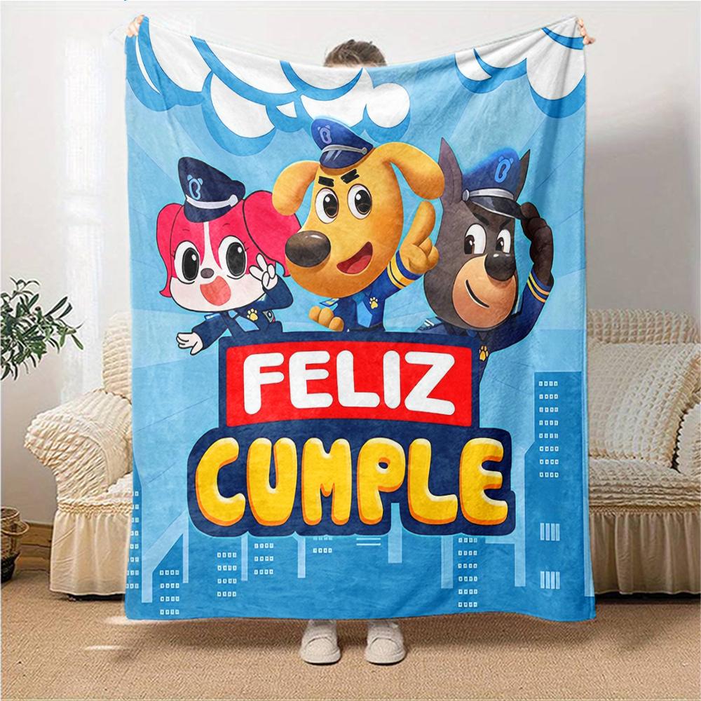 1Pc Police Party Celebration Blanket For Couch Bed Plush Cozy Fuzzy Blanket Super Soft Warm Blankets For Fall And Winter 0918146