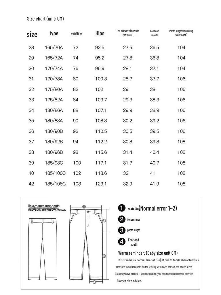 Taizi Men's Thick Winter Business Casual Stretch Straight-Leg Pants with Embroidered Details
