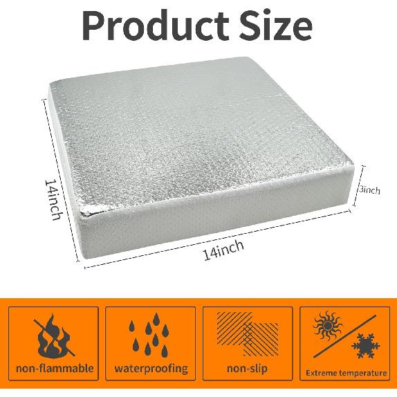 14"X14"X3" Universal Vent Ulator, RV Skylight Cover With Reflective Surface, Skylight Shade For Energy Savings And Sunroof Fits 14 Inch X 14 Inch