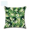 Luxurious 18'' Green Tropical Plant Pillow Case Cotton Sofa Cushion Cover Decorative